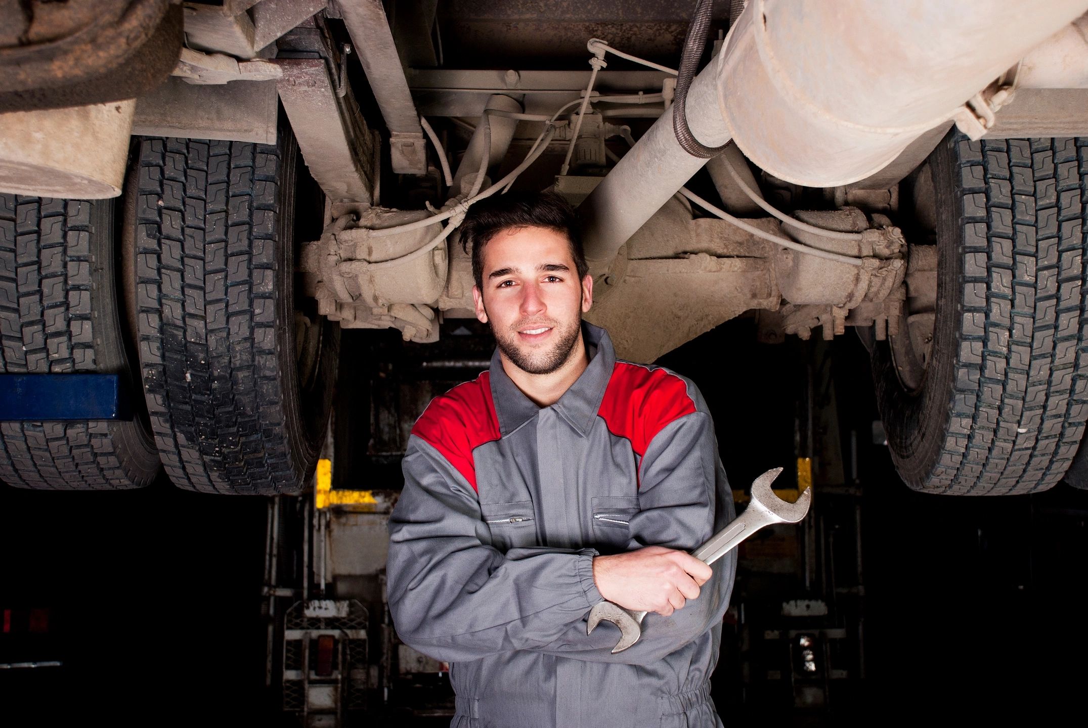 Mechanic under truck