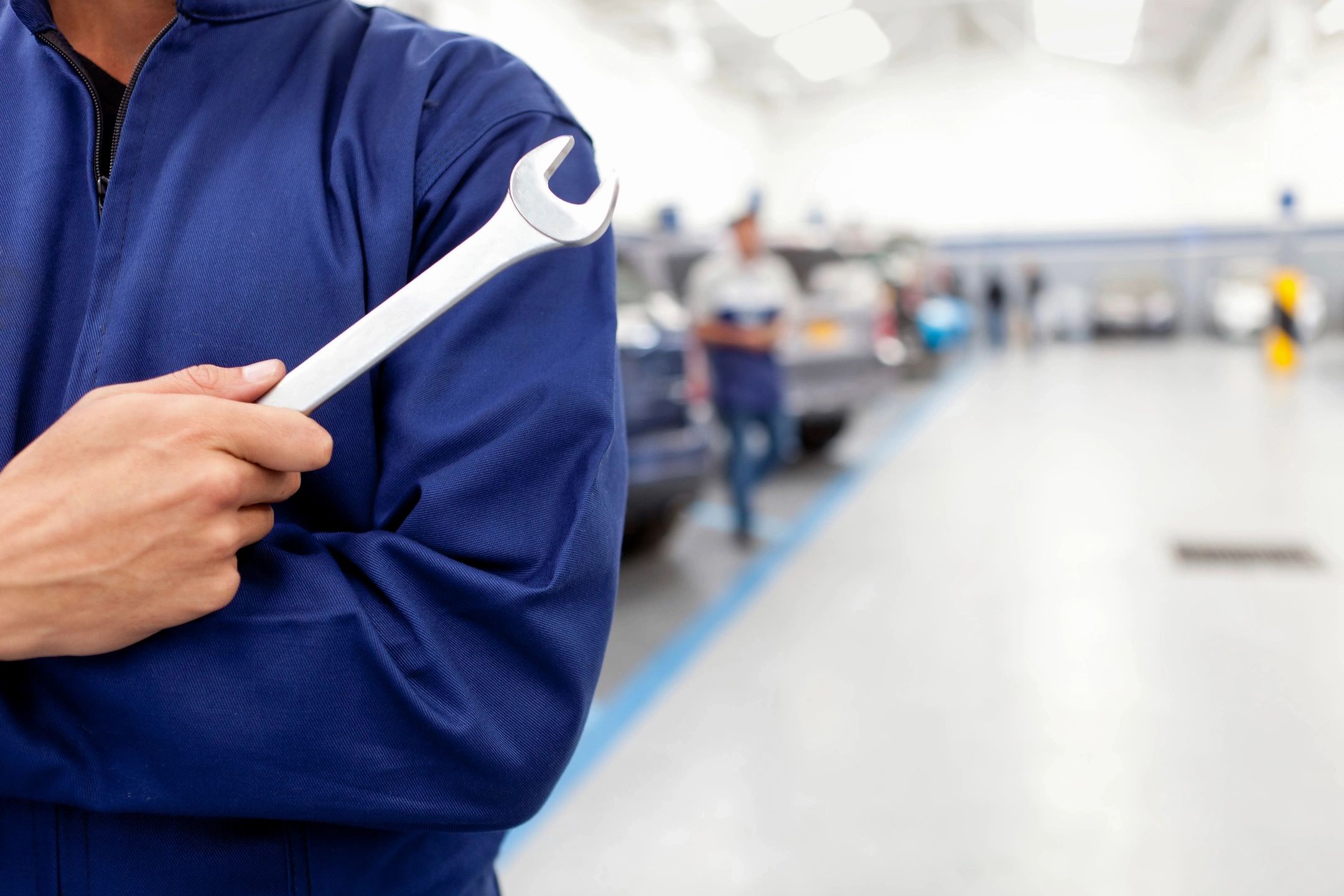 Mechanic with wrench